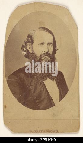 Nicht identifizierter bärtiger Mann, im ovalen Format. Zugeschrieben B. Gratz Brown (Amerikaner, aktiv 1860s) Stockfoto