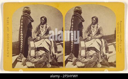 Ute Braves, von der Kah-poh-teh Band, Nord-New Mexico, in 'voller Kleidung'. Timothy H. O'Sullivan (Amerikaner, um 1840 - 1882) Stockfoto