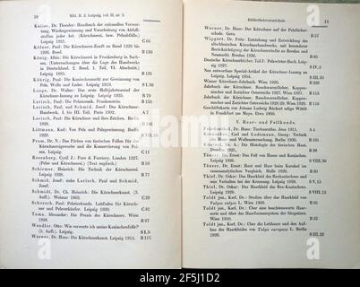 Reichs-Zentrale für Pelztier- und Rauchwaren-Forschung Leipzig, Bibliotheksverzeichnis vom 1. Juni 1930 (07). Stockfoto