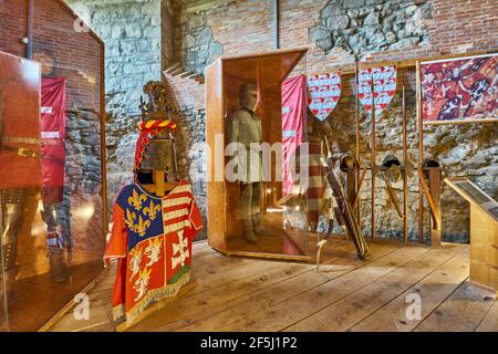 Historische Ausstellung im Schloss Visegrad, Ungarn Stockfoto