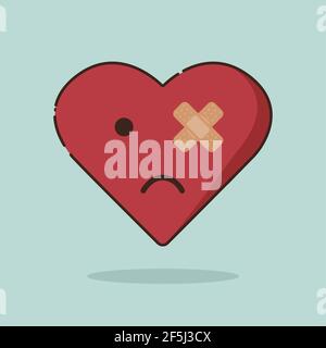 Vektor-Illustration für krankes Herz Stock Vektor