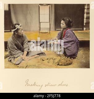 Strohschuhe Erstellen. Shinichi Suzuki (Japanisch, 1835 - 1919) Stockfoto