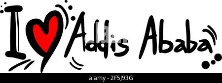 Ich liebe addis abeba Stock Vektor