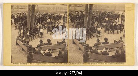 Ein Kriegsrat in der Kirche Massaponax, VA., 21st. Mai 1864. Gens. Grant und Meade, Asst. Sek. Des Krieges, Dana und ihre...Offiziere. Stockfoto