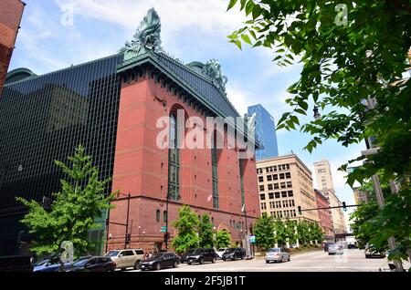 Chicago, Illinois, USA. Das Harold Washington Library Center am Congress Drive in der Innenstadt von Chicago. Stockfoto