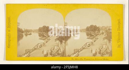Die Themse von Richmond Bridge. Richmond, England. Valentine Blanchard (Großbritannien, 1831 - 1901) Stockfoto