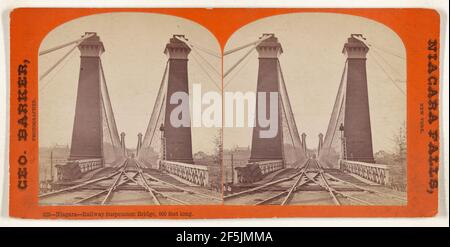 Niagara - Railway Suspension Bridge, 800 Fuß lang.. George Barker (Amerikanisch, 1844 - 1894) Stockfoto