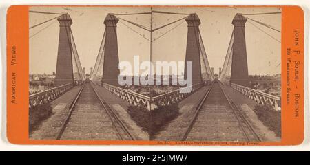 Niagara - Hängebrücke, Shewing Towers.. John P. Soule (amerikanisch, 1827 - 1904) Stockfoto