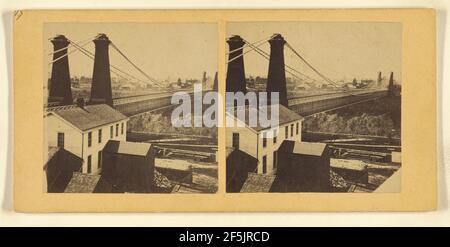 Blick auf die Hängebrücke, Niagara Falls, N.Y.. Samuel J. Mason (Amerikaner, aktiv Niagara Falls, New York 1860s) Stockfoto