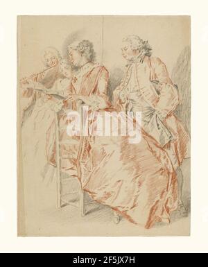 Eine Musikparty. Jacques-André Portail (Französisch, 1695 - 1759) Stockfoto