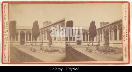 Innenhof, Das Baptisterium, Pisa, Italien. Enrico Van Lint (Italienisch, aktiv Pisa, Italien 1850s - 1870s) Stockfoto