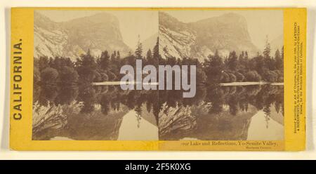 Mirror Lake und Reflections, Yo-Semite Valley, Mariposa County.. Lawrence & Houseworth Stockfoto