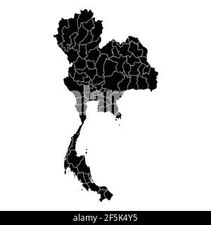Thailand Landkarte Vektor mit regionalen Gebieten Stock Vektor