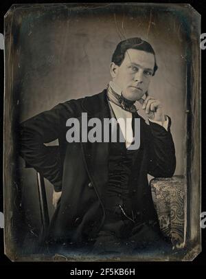 Porträt eines sitzenden Mannes. Unbekannter Hersteller, Amerikaner Stockfoto