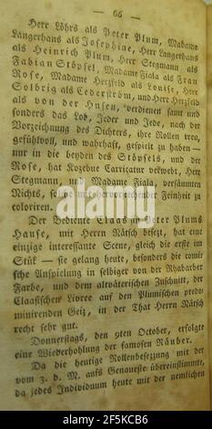 Raisonirendes Journal vom deutschen Theater zu Hamburg (1800) Seite 066. Stockfoto