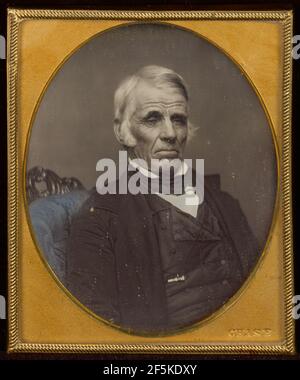 Porträt eines sitzenden älteren Mannes. Lorenzo G. Chase (Amerikaner, tätig 1844 - 1856) Stockfoto