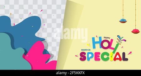 Illustration des bunten Hintergrunds für die Feier der Farben Mit dem Text Happy Holi Special Stock Vektor