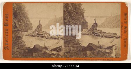 Hängebrücke, von unten Sägemühle, Niagara.. John P. Soule (amerikanisch, 1827 - 1904) Stockfoto