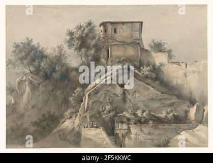 Landschaft mit Château Galliard. Jean-Jacques de Boissieu (Französisch, 1736 - 1810) Stockfoto