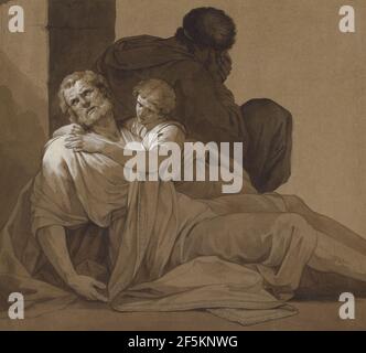 Studie für den Tod von Sokrates. Jean-Francois-Pierre Peyron (Französisch, 1744 - 1814) Stockfoto