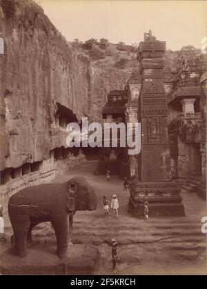 Rang Mahal oder Kailasa Cave. Lala Deen Dayal (Indien, 1844 - 1905) Stockfoto