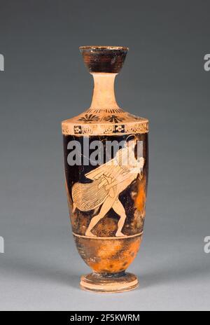 Dachgeschoss-Rotfigur Lekythos. Carlsruhe Maler (griechisch, aktiv 475 - 450 v. Chr.) Stockfoto