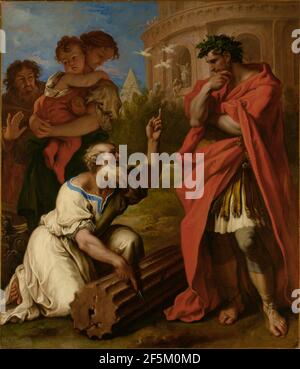 Tarquin der Ältere Beratung Attus Navius. Sebastiano Ricci (Italienisch, 1659 - 1734) Stockfoto