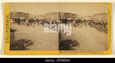 Blick auf die Plaza, (Portsmouth Square); San Francisco.. Lawrence & Houseworth Stockfoto