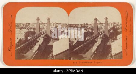 Hängebrücke. Niagarafälle... Deloss Barnum (Amerikanisch, 1825 - 1873) Stockfoto