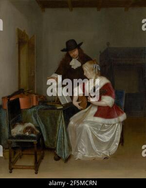 Die Musikstunde. Gerard ter Borch (Niederländisch, 1617 - 1681) Stockfoto