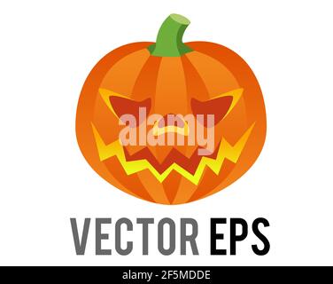 Der isolierte Vektor orange Kürbis Jack O Laterne Symbol für Halloween Feiertagsdekoration Stockfoto