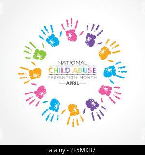 Vektor-Illustration des National Child Missbrauchsprävention Monat im April beobachtet. Stock Vektor