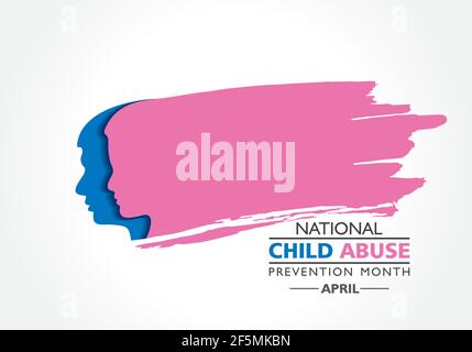 Vektor-Illustration des National Child Missbrauchsprävention Monat im April beobachtet. Stock Vektor