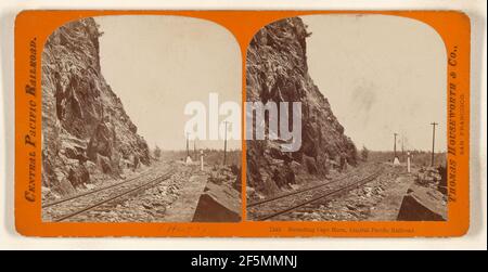 Rundung Cape Horn, Central Pacific Railroad. Thomas Houseworth & Company Stockfoto