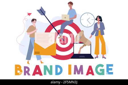 Menschen arbeiten zusammen Entwicklungsprojekt mit modernen flachen Stil Stock Vektor