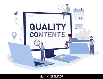 Kreative Teams diskutieren, um Ideen zu erhalten, damit sie es können Erstellen Sie hochwertige Inhalte mit modernen flachen Design Vektor Illustration Stock Vektor