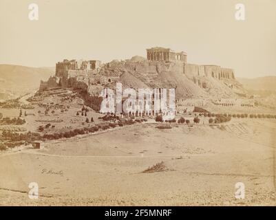 Gesamtansicht der Akropolis aus dem Südwesten. Petros Moraites (Griechisch, um 1835 - 1905) Stockfoto