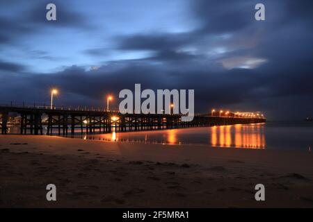 Coffs Harbour Jetty bei Sonnenaufgang in NSW, Australien Stockfoto