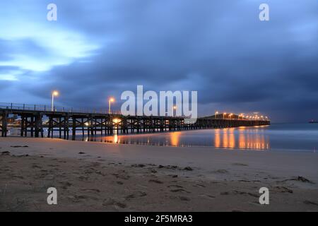 Coffs Harbour Jetty bei Sonnenaufgang, NSW, Australien. Stockfoto