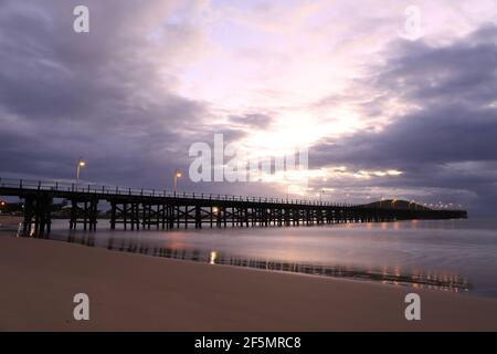 Coffs Harbour Jetty bei Sonnenaufgang, NSW, Australien. Stockfoto