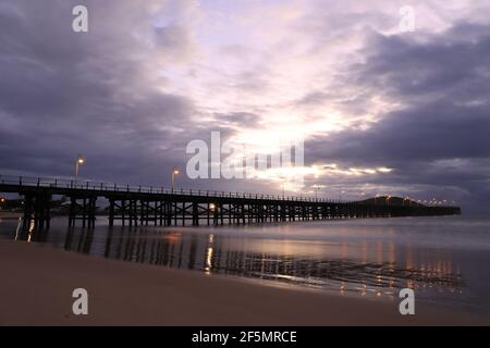 Coffs Harbour Jetty bei Sonnenaufgang, NSW, Australien. Stockfoto