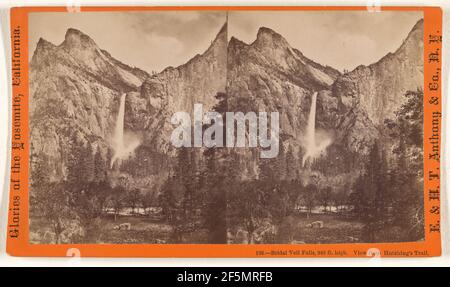 Bridal Veil Falls, 940 Fuß hoch. Blick vom Hutching's Trail.. Thomas C. Roche zugeschrieben (Amerikaner, 1826/1827 - 1895) Stockfoto