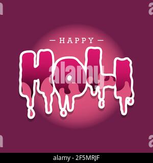 Happy Holi tropfende Farbe Poster Vektor-Banner Stock Vektor