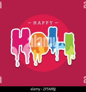 Happy Holi Poster, Farbe tropfend Illustration Vektor Stock Vektor