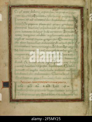 Dekorierte Textseite. Unbekannt Stockfoto