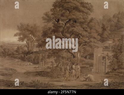 Landschaft mit Abraham und den drei Engeln im Tal von Mambre. Joseph Anton Koch (Österreicher, 1768 - 1839) Stockfoto