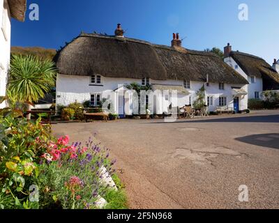 Ferienhäuser, Inner Hope, in der Nähe von Salcombe, South Devon. Stockfoto