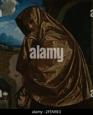 Heilige Maria Magdalena am Grab. Giovanni Girolamo Savoldo (italienisch (Lombard), um 1480 - nach 1548) Stockfoto