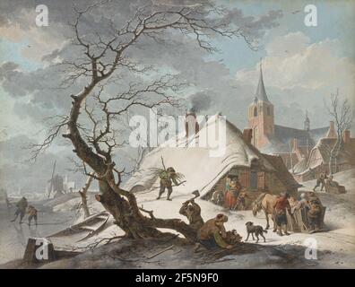 Eine Winterszene. Hendrik Meyer (Niederländisch, 1744 - 1793) Stockfoto