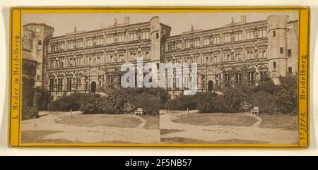 Kurfürst-Schloss in Ruinen, 1789 von den Franzosen zerstört, Heidelberg, September 16th 1870. L. Meder (Deutsch, aktiv Heidelberg, Deutschland 1850s - 1870s) Stockfoto